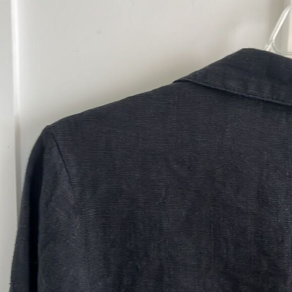EUC Bryn Walker 100% Linen Black loose one button BlazerJacket Sz XS - Picture 7 of 9